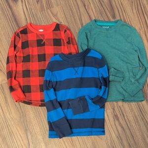 Cozy Kids (4-5T) Boys Long Sleeve Tees - Red, Blue, and Green